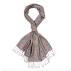 Schal mit Paisley-Muster und Fransen, 70x180cm, Mehrfarbig