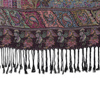 Schal mit dekorativem Muster und Fransen, 70x180 cm, Mehrfarbig