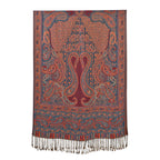 Schal mit Paisley-Muster und Fransen, Einheitsgröße, Rotbraun