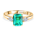 LUXURIANT DIAMOND - Lab Grown Kolumbianischer Smaragd, Lab Grown Diamant Ring 925 Silber 750 Gelbgold Vermeil (Größe 19.00) ca. 1.69 ct