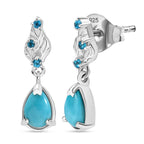 AA Sleeping Beauty Türkis, Neon Apatit Ohrringe 925 Silber rhodiniert ca. 0.86 ct