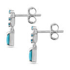 AA Sleeping Beauty Türkis, Neon Apatit Ohrringe 925 Silber rhodiniert ca. 0.86 ct