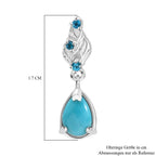 AA Sleeping Beauty Türkis, Neon Apatit Ohrringe 925 Silber rhodiniert ca. 0.86 ct