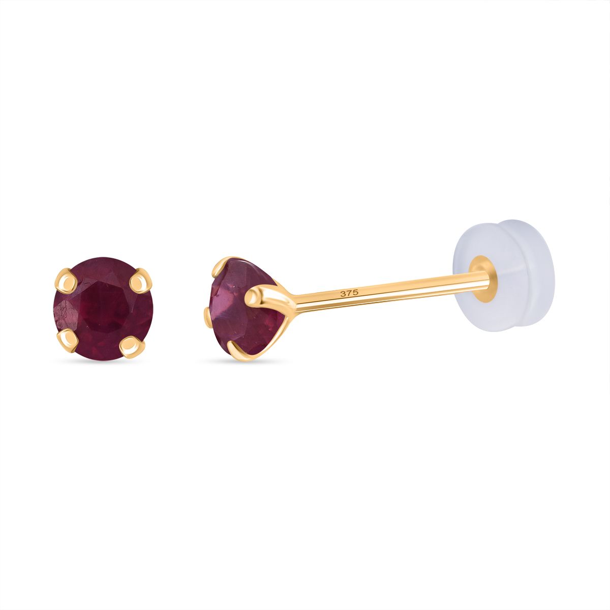 AAA Afrikanischer Rubin (Fissure gefüllt) Ohrringe 375 Gold ca. 1,57 ct.