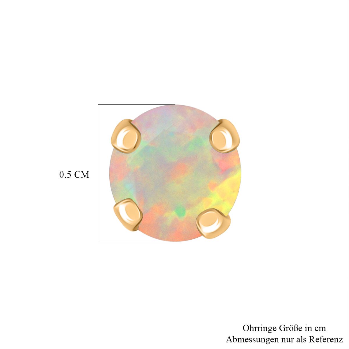 AAA Natürlicher, äthiopischer Welo Opal Ohrringe 375 Gold ca. 0,70 ct.