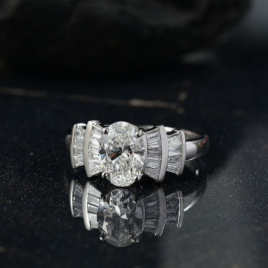 LUXURIANT DIAMOND - Lab Grown Diamant VS1-F IGI zertifiziert Ring 950 Platin (Größe 19.00) ca. 1.85 ct