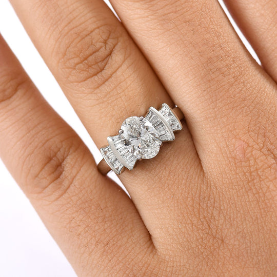 LUXURIANT DIAMOND - Lab Grown Diamant VS1-F IGI zertifiziert Ring 950 Platin (Größe 19.00) ca. 1.85 ct