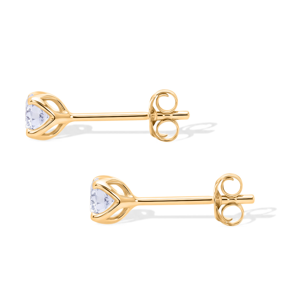 LUXURIANT DIAMOND - Lab Grown Diamant VS-EF SGL zertifiziert Ohrringe 925 Silber Gelbgold Vermeil ca. 0,50 ct.