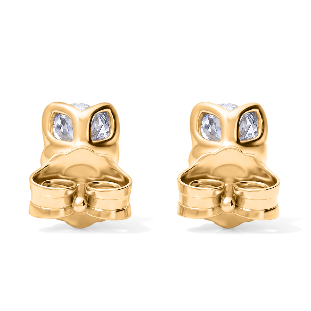 LUXURIANT DIAMOND - Lab Grown Diamant VS-EF SGL zertifiziert Ohrringe 925 Silber Gelbgold Vermeil ca. 0,50 ct.