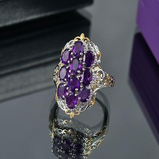 Afrikanischer Amethyst Ring Messing (Größe 18.00) ca. 4,70 ct