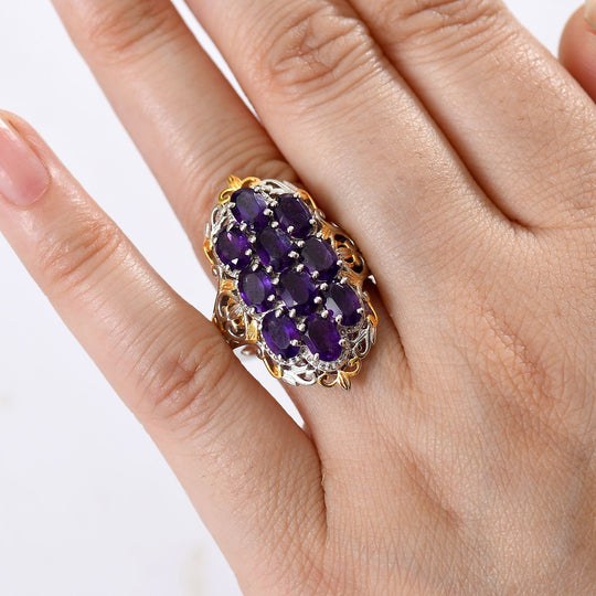 Afrikanischer Amethyst Ring Messing (Größe 18.00) ca. 4,70 ct