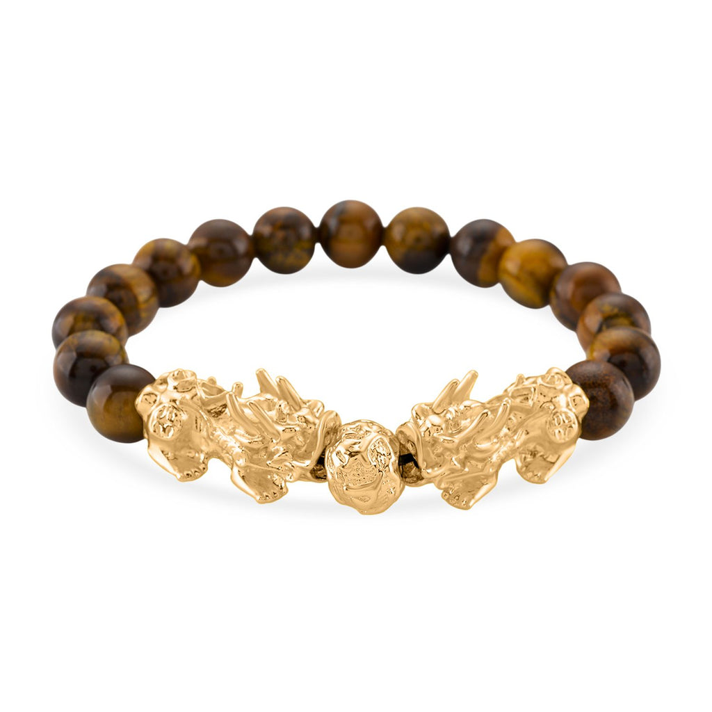 Tigerauge Armband, flexibel, vergoldet ca. 150,00 ct.