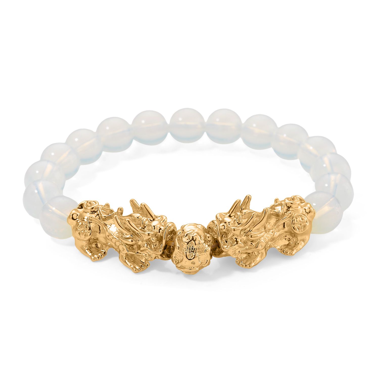Opalit Flexibles Pixiu Armband, vergoldet ca. 150.00 ct