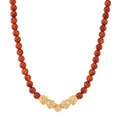 Roter Achat Halskette ca. 45 cm+3.75 cm Extender, Standard gelb vergoldet ca. 330.00 ct