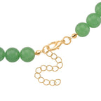 Grüner Aventurin Halskette, ca. 45 cm+3.75 cm Extender, vergoldet ca. 330.00 ct