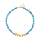 Blauer Howlit Flexibles Pixiu Halskette ca. 45 cm+3.75 cm Extender, vergoldet ca. 330.00 ct