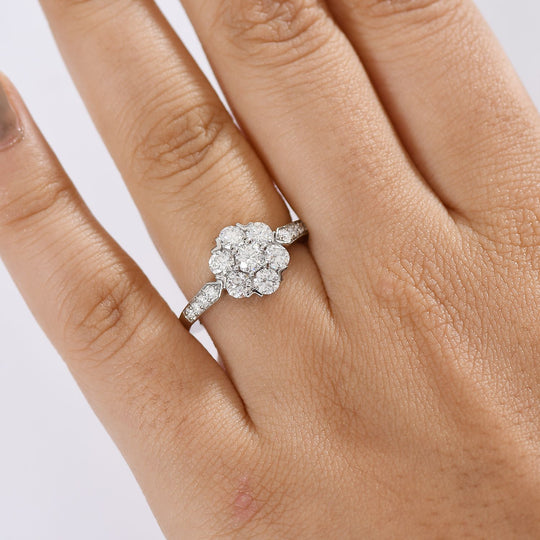 Moissanit Ring 925 Silber vergoldet (Größe 20.00) ca. 1,28 ct