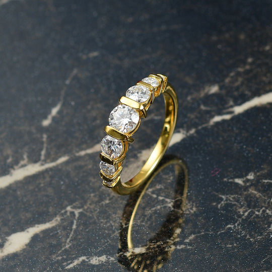 Moissanit Ring 925 Silber rhodiniert (Größe 21.00) ca. 1,12 ct