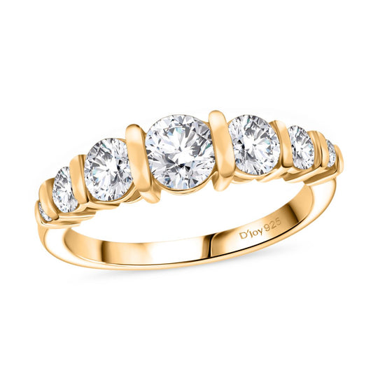 Moissanit Ring 925 Silber rhodiniert (Größe 21.00) ca. 1,12 ct