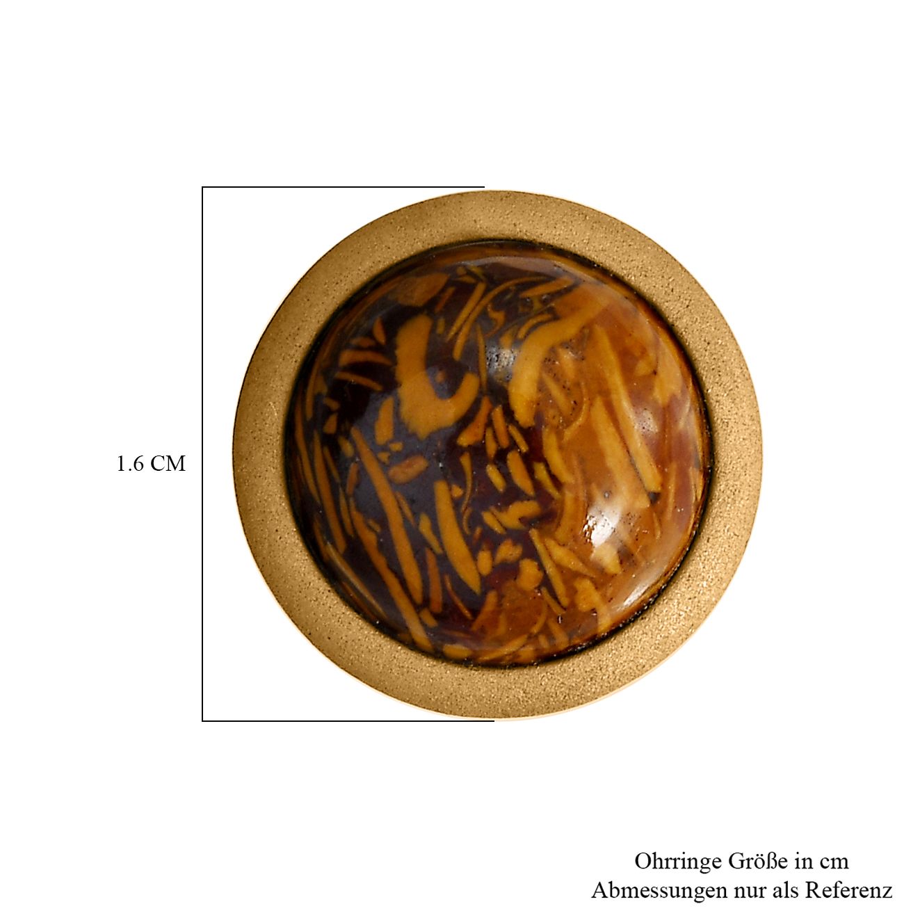 Skript Stein Ohrringe Messing ca. 13.00 ct