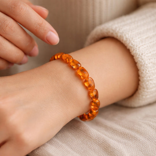 Sythetisches Bernstein Armband 19 cm