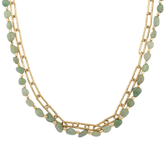 Rosenquarz Halskette, ca. 45 cm + 5 cm Extender, vergoldet ca. 130.00 ct