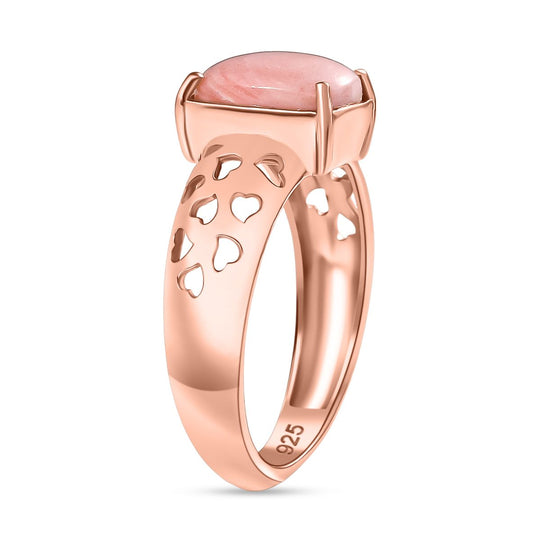 AA Vinicunca-Peruanischer Opal Ring 925 Silber 750 rosévergoldet (Größe 21.00) ca. 1,48 ct