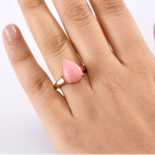 D’joy AA Vinicunca-Peruanischer Opal Ring 925 Silber 750 rosévergoldet (Größe 19.00) ca. 3,96 ct