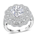 D'Joy Moissanit Ring 925 Silber rhodiniert (Größe 18.00) ca. 4.71 ct