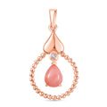 Herzklang - D joy AA Vinicunca-Peruanischer Opal, Weißer Zirkon Anhänger 925 Silber 750 rosévergoldet ca. 1.18 ct