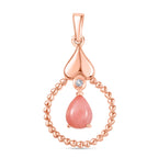 Herzklang - D joy AA Vinicunca-Peruanischer Opal, Weißer Zirkon Anhänger 925 Silber 750 rosévergoldet ca. 1.18 ct