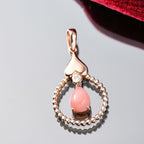 Herzklang - D joy AA Vinicunca-Peruanischer Opal, Weißer Zirkon Anhänger 925 Silber 750 rosévergoldet ca. 1.18 ct