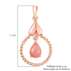 Herzklang - D joy AA Vinicunca-Peruanischer Opal, Weißer Zirkon Anhänger 925 Silber 750 rosévergoldet ca. 1.18 ct