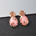 Herzklang - D joy AA Vinicunca-Peruanischer Opal, Lotus Granat Ohrringe 925 Silber 750 rosévergoldet ca. 2.27 ct