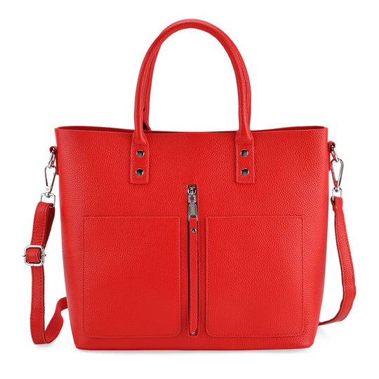 Echtleder Crossbody Tasche, mehrere Fächer, Reißverschluss vorne, 31 x 12.5 x 29 cm, Schwarz