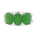 Grüne Jade Ring 925 Silber (Größe 17.00) ca. 3,51 ct