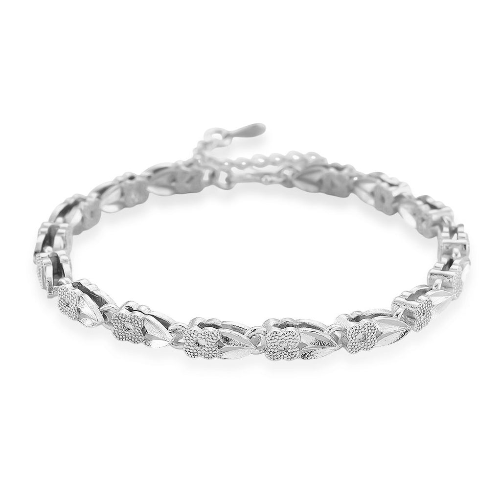 Klassisches Gliederarmband, S-Hakenverschluss mit Verlängerungskette, nickelfreies Messing, ca. 18-21 cm, Silberfarben