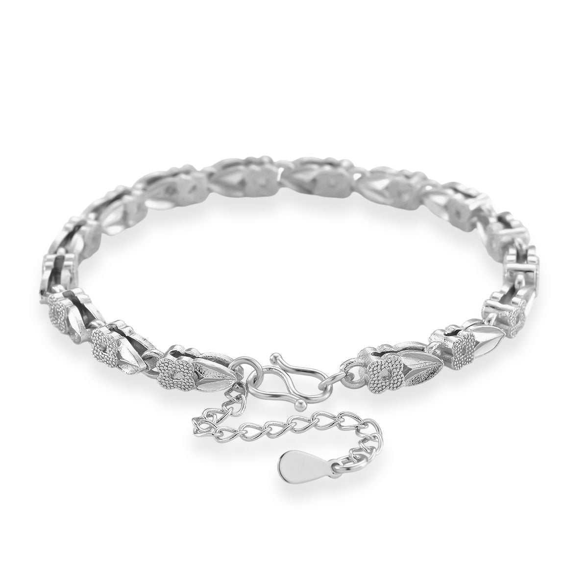 Klassisches Gliederarmband, S-Hakenverschluss mit Verlängerungskette, nickelfreies Messing, ca. 18-21 cm, Silberfarben