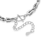 Klassisches Gliederarmband, S-Hakenverschluss mit Verlängerungskette, nickelfreies Messing, ca. 18-21 cm, Silberfarben