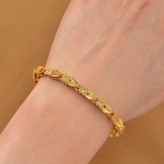 Klassisches Gliederarmband, S-Hakenverschluss mit Verlängerungskette, nickelfreies Messing, ca. 18-21 cm, Goldfarben