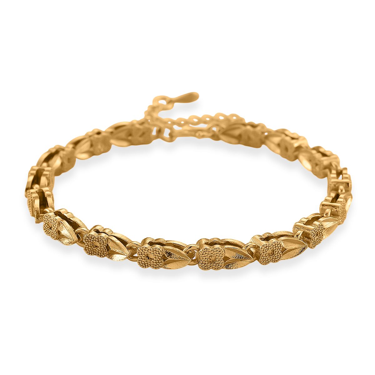 Klassisches Gliederarmband, S-Hakenverschluss mit Verlängerungskette, nickelfreies Messing, ca. 18-21 cm, Goldfarben
