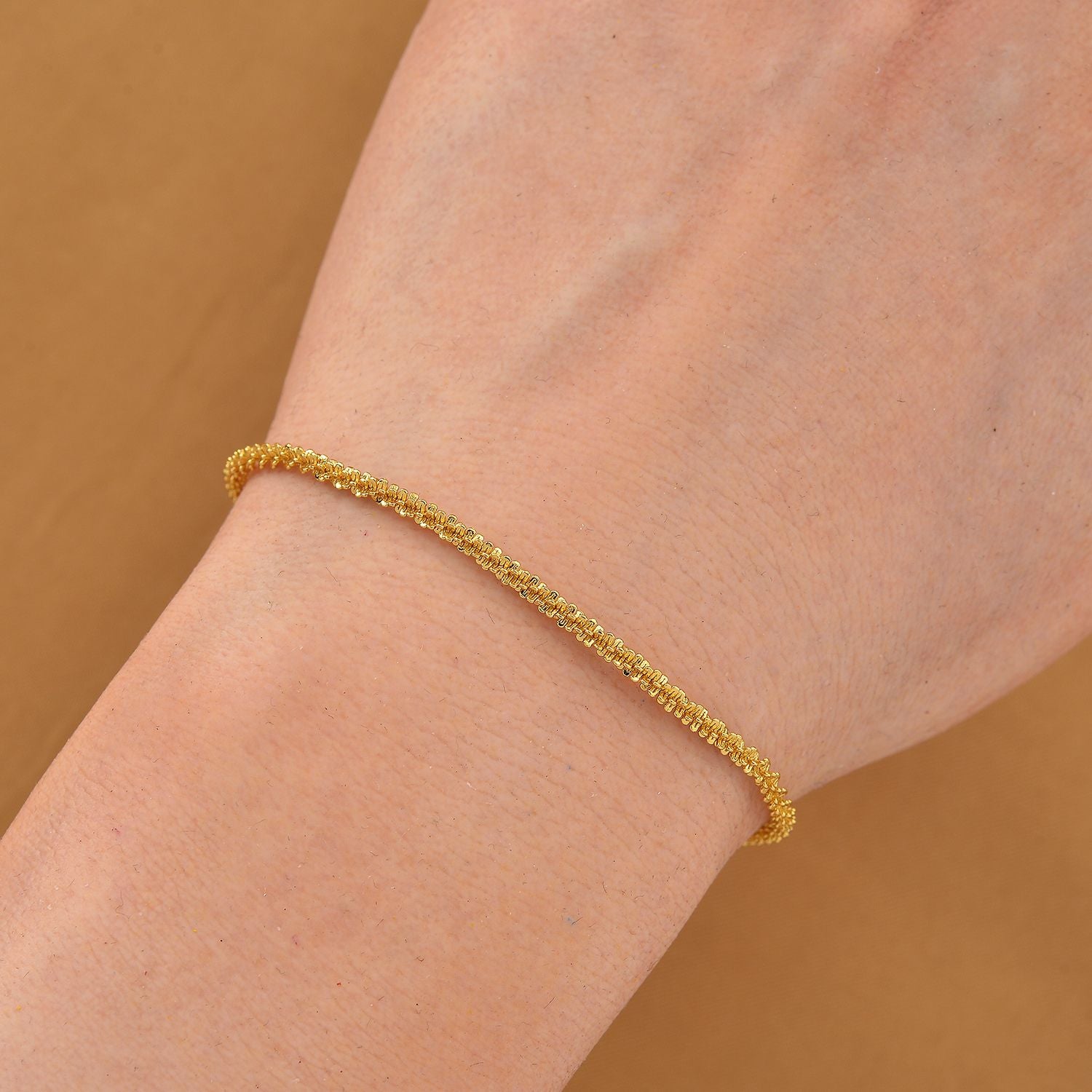 Funkel Armband, Messing Goldfarben ca. 19 cm