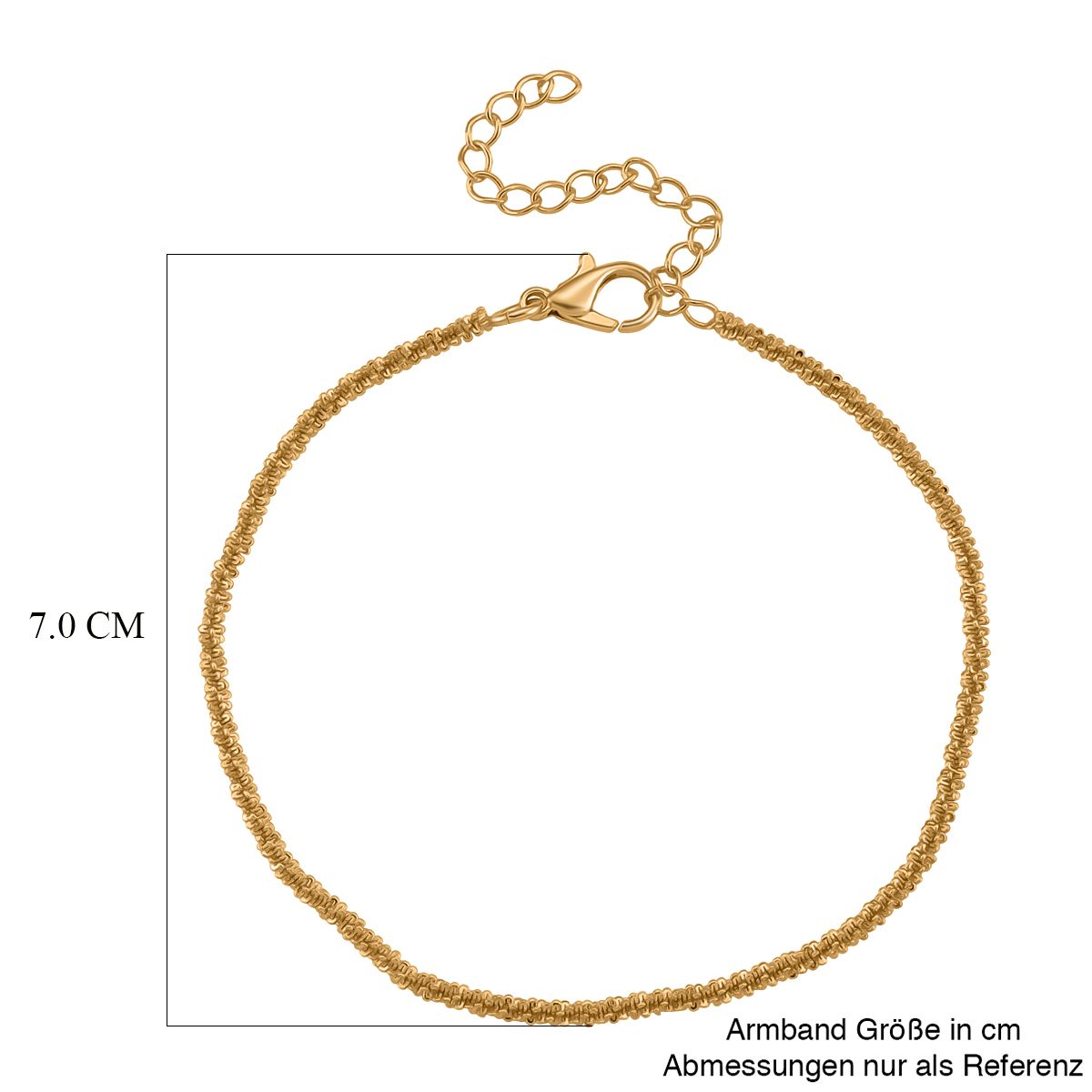 Funkel Armband, Messing Goldfarben ca. 19 cm