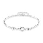 Weißer Kristall Armband ca. 19 cm Messing