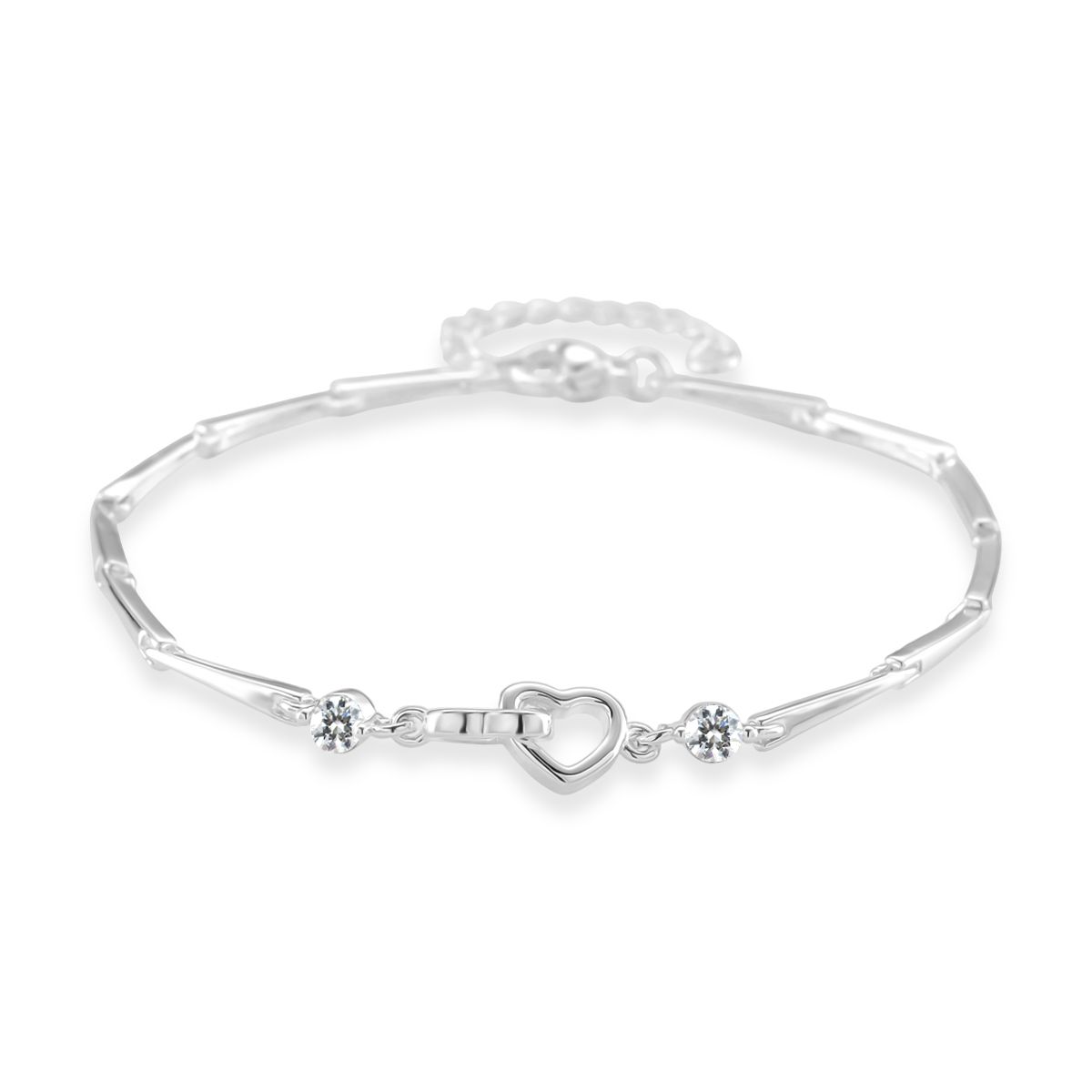 Weißer Kristall Armband ca. 19 cm Messing