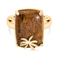 EVER TRUE - Skript Stein Ring, Nickelfreies Messing goldfarben, (Größe 17.00) ca. 11.77 ct