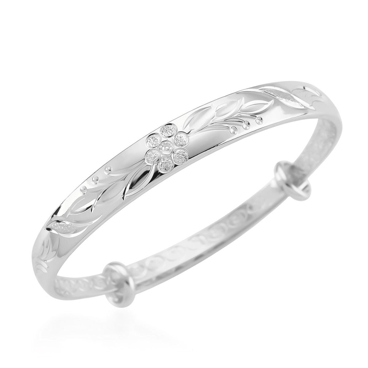 Flexibler Armreif, Klassischer Bangle Still, Messing, Silberfarben