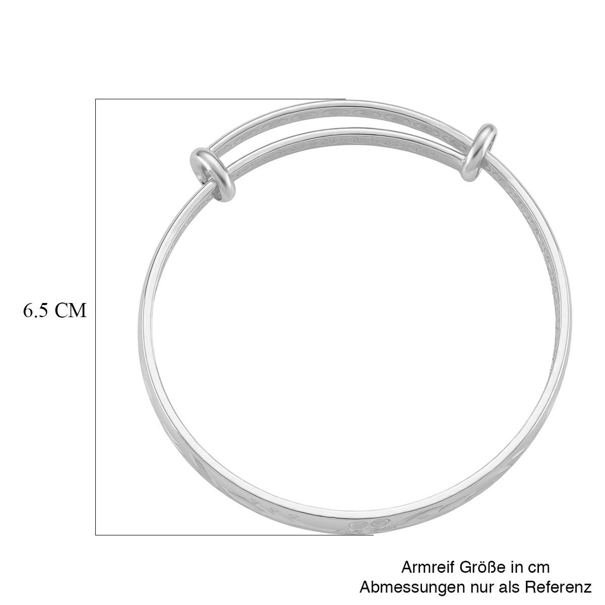 Flexibler Armreif, Klassischer Bangle Still, Messing, Silberfarben