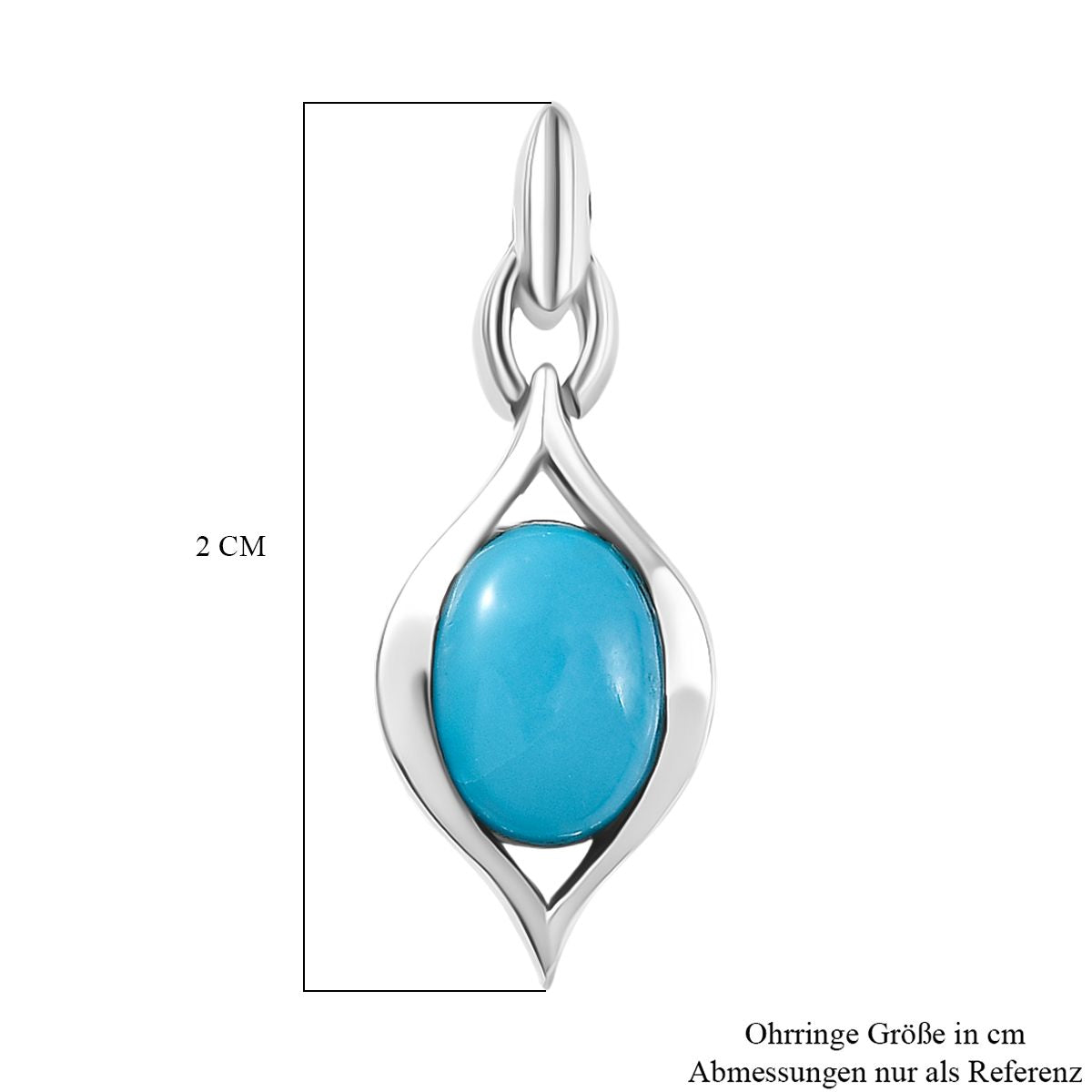 D joy AA Sleeping Beauty Türkis Ohrringe 925 Silber rhodiniert ca. 1,32 ct.