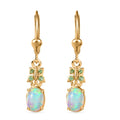 D'Joy AA Natürliche, äthiopische Welo Opal und Tsavorit Granat Ohrringe - 1,24 ct.